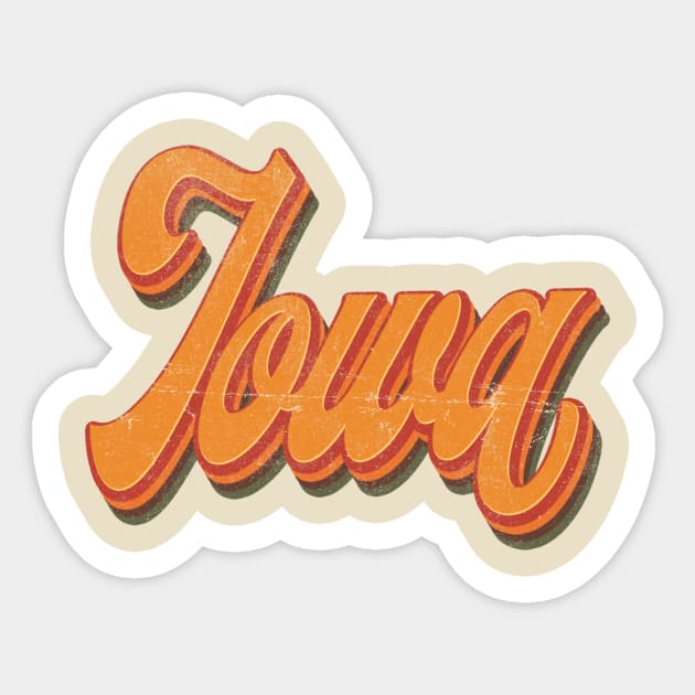 Iowa State Retro Vintage 70s Style Sticker by Happy as I travel